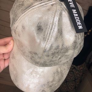Silver baseball cap
